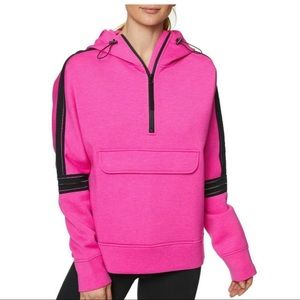 Betsey johnson performance pink solid hooded pullover size Small